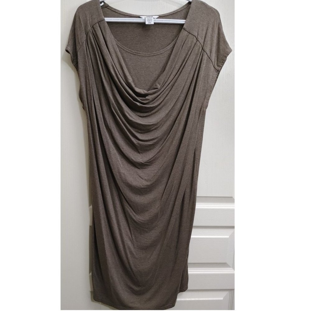 MAMAS&PAPAS COWL NECK OLIVE GREEN DRESS (US8)